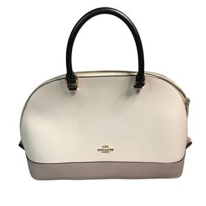 Coach sierra Cream and Tan satchel shoulder bag